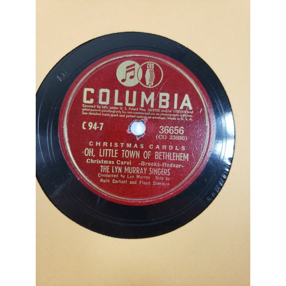 The Lyn Murray Singers Oh, Little Town of Bethlehem / God Rest Ye Merry V+/V+ B3